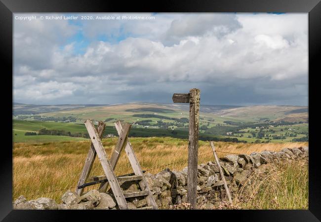 Over to Teesdale from above Grassholme 1 Framed Print by Richard Laidler