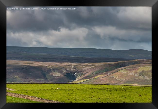 Across to White Force Teesdale from Wool Pits Hill Framed Print by Richard Laidler