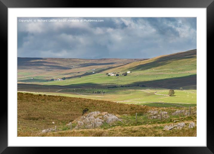 Harwood, Teesdale from the Pennine Way at Cronkley Framed Mounted Print by Richard Laidler