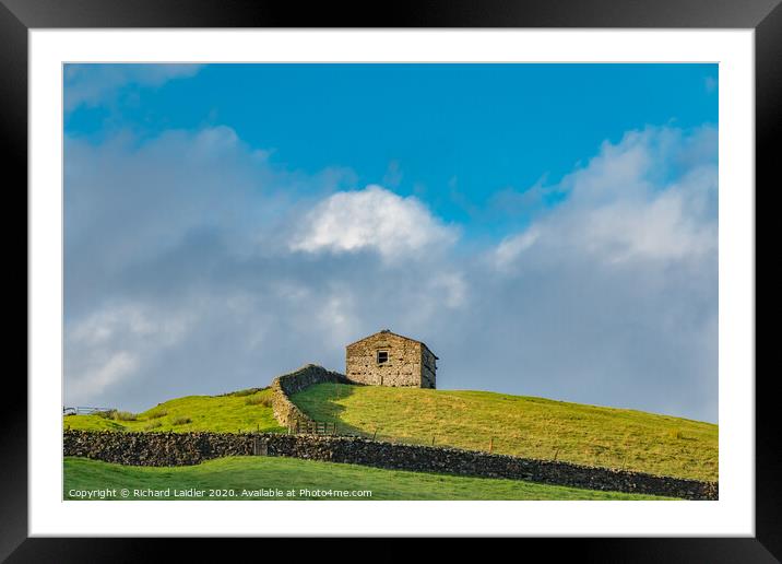 Swaledale Hilltop Barn Framed Mounted Print by Richard Laidler