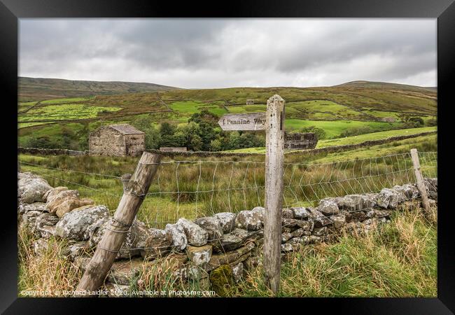 To Hardraw Eight Miles on the Pennine Way Framed Print by Richard Laidler