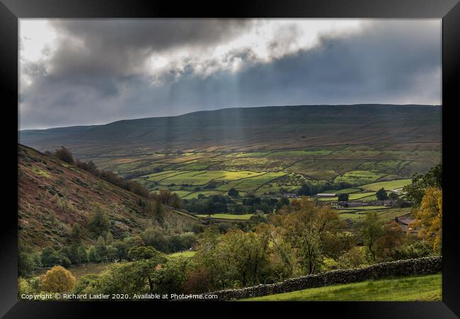 Swaledale Lighting Drama Framed Print by Richard Laidler