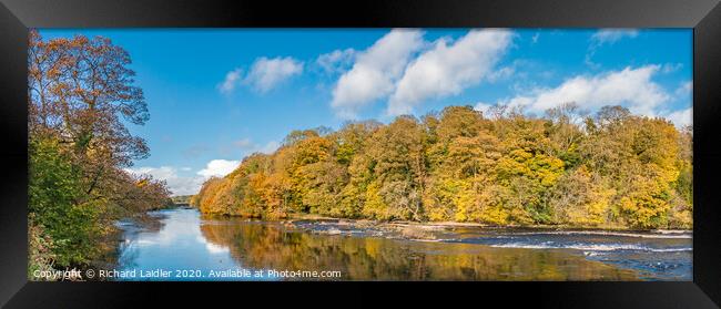 Autumn Panorama on the Tees at Wycliffe Framed Print by Richard Laidler
