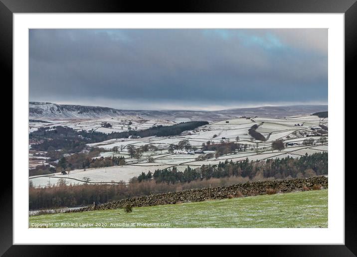 A Dusting of Snow in Upper Teesdale Framed Mounted Print by Richard Laidler
