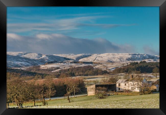 Snow Covered Cronkley Fell from Ash Hill 1 Framed Print by Richard Laidler