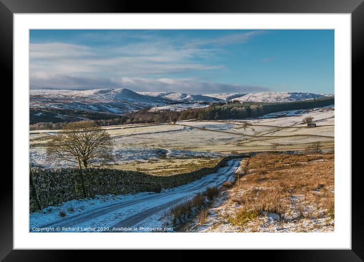 Snow Covered Cronkley Fell from Ash Hill 3 Framed Mounted Print by Richard Laidler