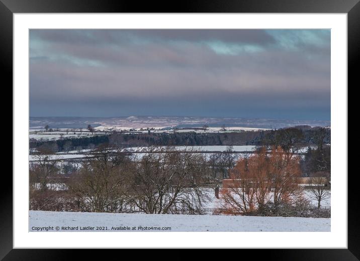 A Bright Patch in the Snowy Landscape Framed Mounted Print by Richard Laidler