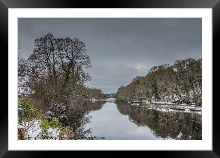 Winter Reflections in the River Tees at Wycliffe Framed Mounted Print by Richard Laidler