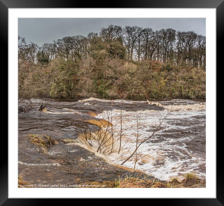 The River Tees in Full Flood at Whorlton (2) Framed Mounted Print by Richard Laidler