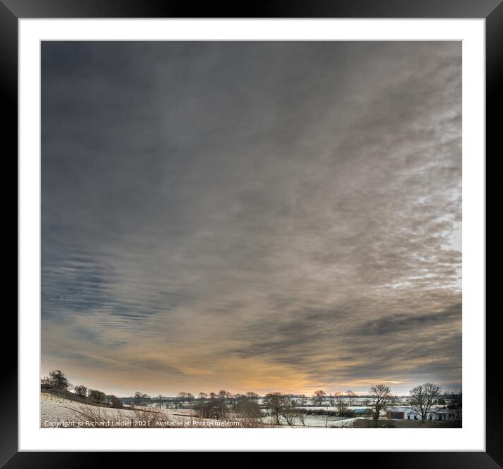 Dramatic Winter Sky over Hutton Magna, Teesdale Framed Mounted Print by Richard Laidler