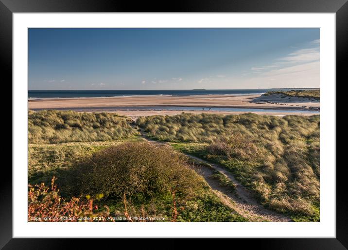 The Aln Estuary and Alnmouth Beach, Northumberland Framed Mounted Print by Richard Laidler