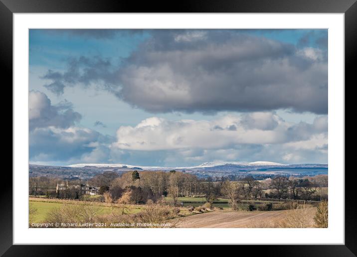 Over Thorpe to Cross Fell from Wycliffe, Teesdale Framed Mounted Print by Richard Laidler