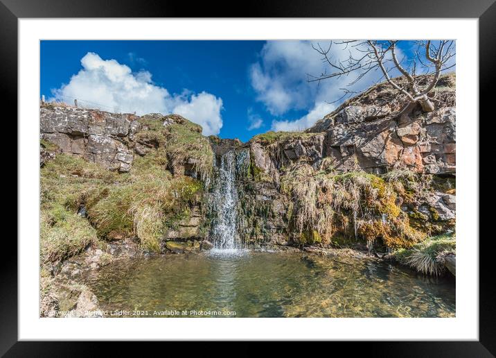 Moorland Beck and Waterfall in Spring Sunshine (1) Framed Mounted Print by Richard Laidler