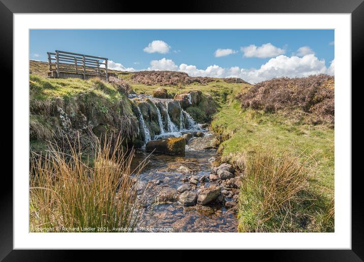 Barningham Moor Beck and Waterfall Framed Mounted Print by Richard Laidler