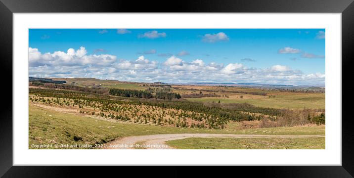 The Stang from Barningham Moor Panorama Framed Mounted Print by Richard Laidler