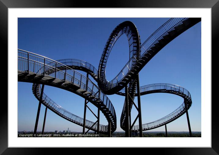 Steep metal stairs going upwards and in circles Framed Mounted Print by Lensw0rld 