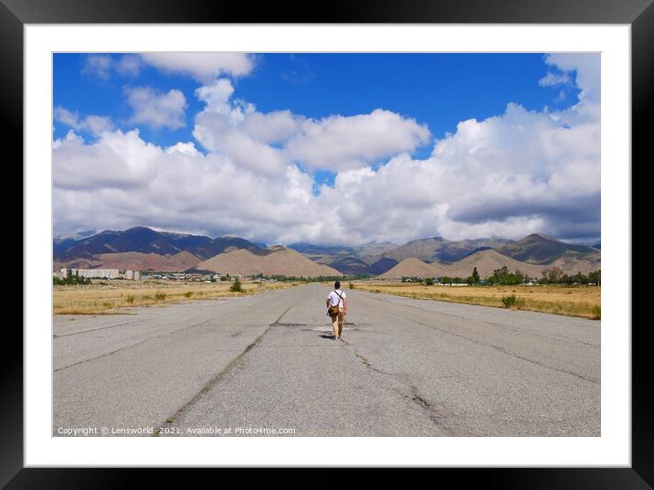 Abandoned airfield in Kyrgyzstan  Framed Mounted Print by Lensw0rld 