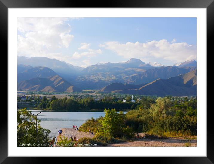 Lake Issyk-Kul in Kyrgyzstan Framed Mounted Print by Lensw0rld 