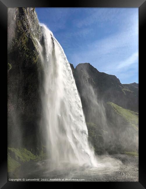 Seljalandsfoss waterfall in Iceland Framed Print by Lensw0rld 
