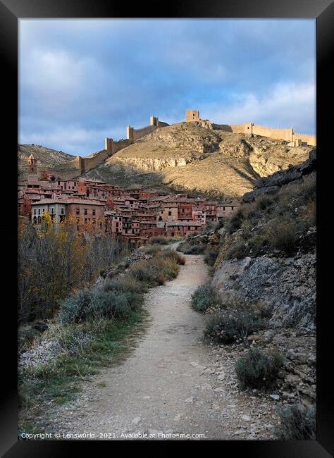 View over the mountain village of Albarracin, Spain Framed Print by Lensw0rld 