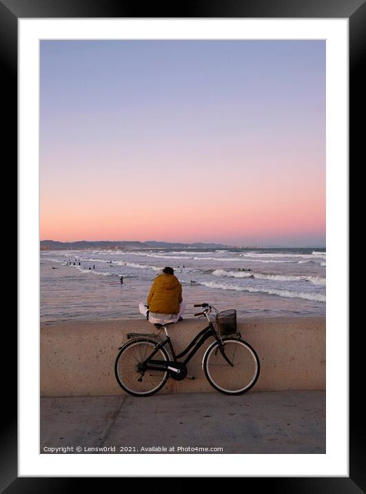Sitting at the cost of Valencia, Spain Framed Mounted Print by Lensw0rld 