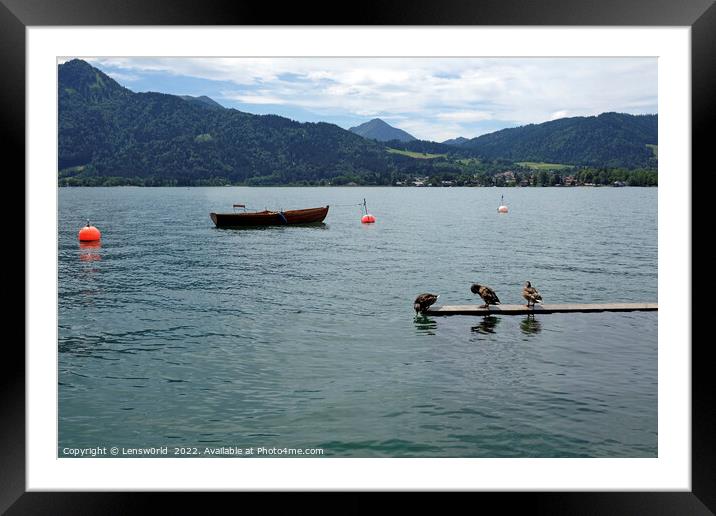 Beautiful view at lake Schliersee in Bavaria, Germany Framed Mounted Print by Lensw0rld 