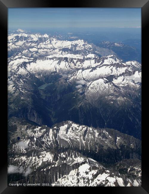 Beautiful view of the Alps from a plane Framed Print by Lensw0rld 
