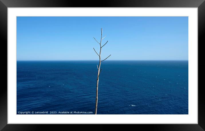 Ocean symmetry - coastal view near Lisbon, Portugal Framed Mounted Print by Lensw0rld 