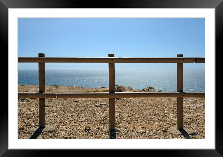 Wooden fence near the coast Framed Mounted Print by Lensw0rld 