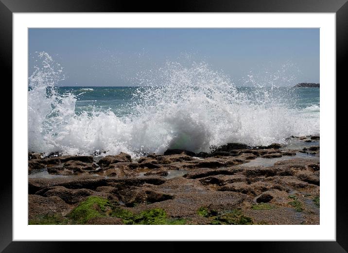 Waves arriving at the coast Framed Mounted Print by Lensw0rld 