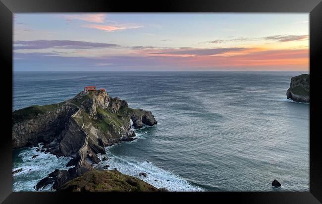 San Juan de Gaztelugatxe during sunrise Framed Print by Lensw0rld 