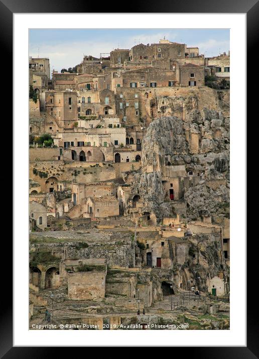 View over the gorgeous city of Matera, Italy Framed Mounted Print by Lensw0rld 