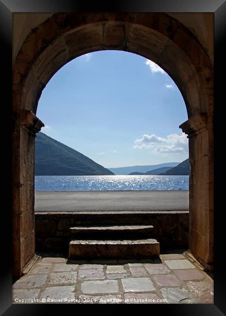 Beautiful view on the Bay of Kotor, Montenegro Framed Print by Lensw0rld 