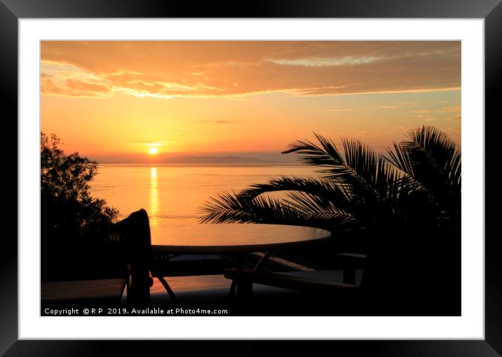 Beautiful sunset in Mykonos, Greece Framed Mounted Print by Lensw0rld 