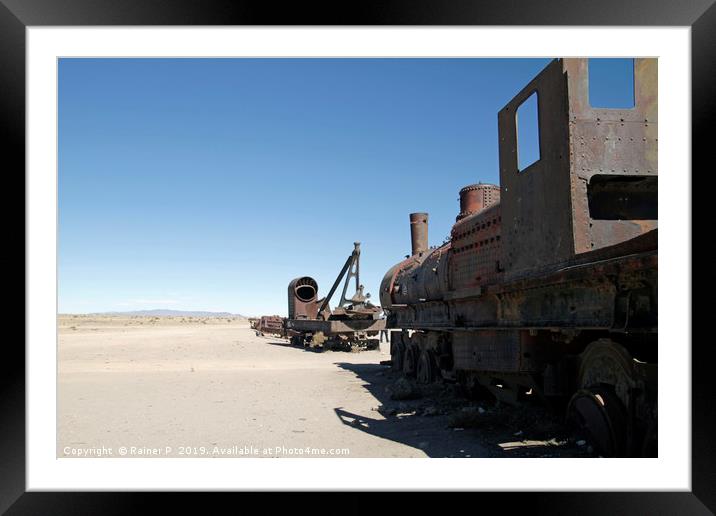 Train cemetery in Uyuni, Bolivia Framed Mounted Print by Lensw0rld 