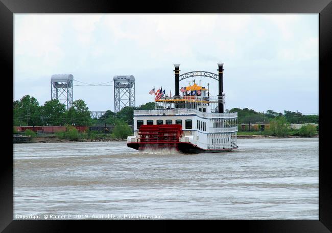 Steamboat on the Mississippi  Framed Print by Lensw0rld 