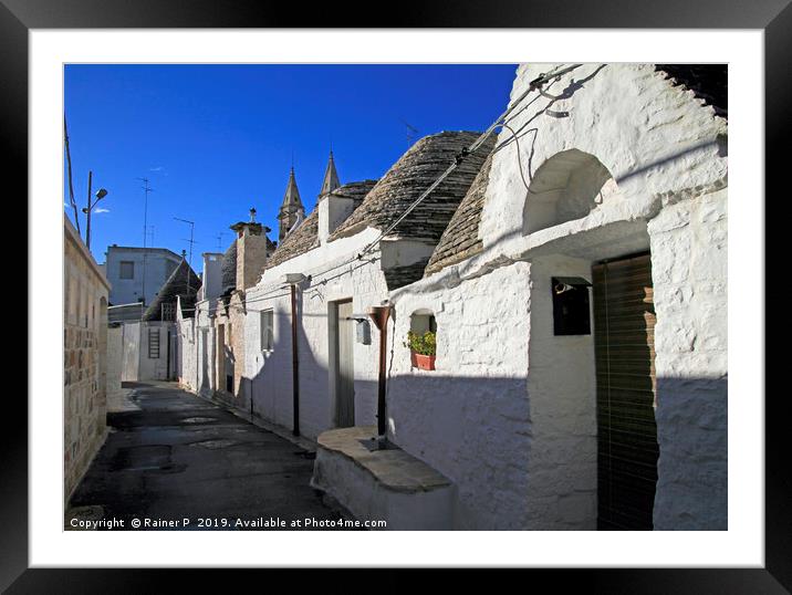 Street in Alberobello with the famous "Trulli" Framed Mounted Print by Lensw0rld 