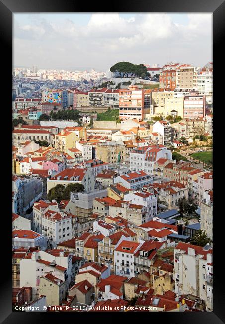 View over the beautiful roof tops in Lisbon Framed Print by Lensw0rld 