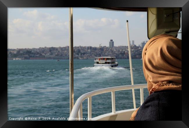 On a ferry in Istanbul Framed Print by Lensw0rld 