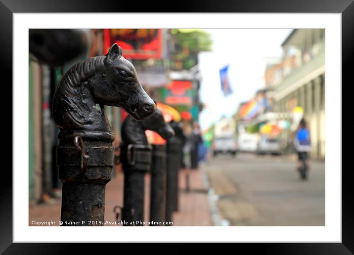 Close-up of street posts in New Orleans Framed Mounted Print by Lensw0rld 