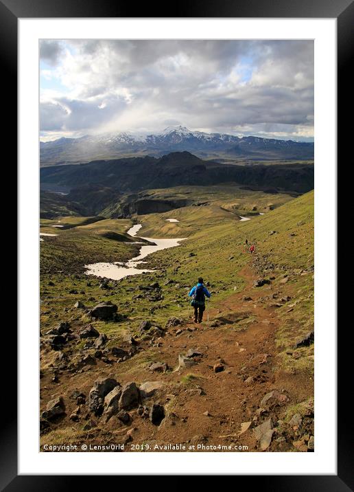 Hiking through Iceland Framed Mounted Print by Lensw0rld 