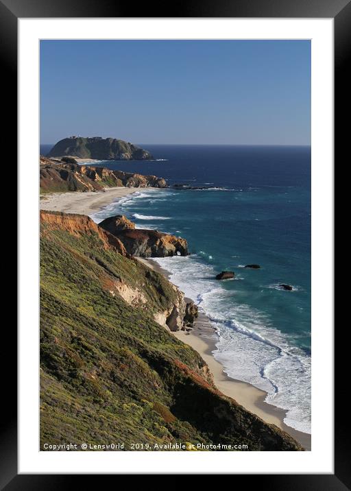 Gorgeous coastal view off Highway 1 Framed Mounted Print by Lensw0rld 