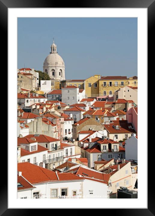 View over the old town of Lisbon Framed Mounted Print by Lensw0rld 