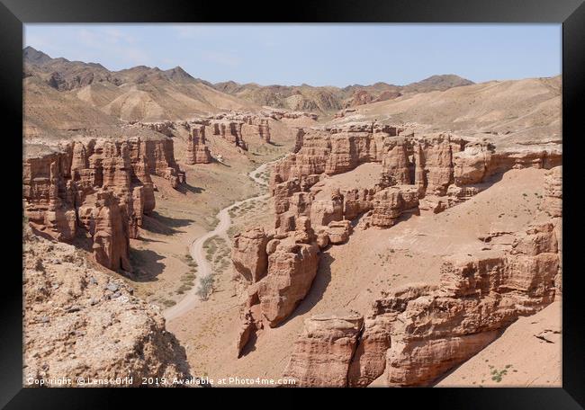 Charyn Canyon in Kazakhstan Framed Print by Lensw0rld 