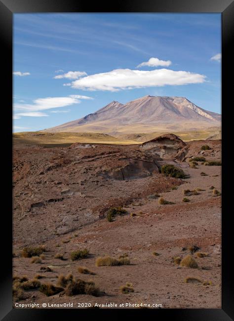 Rugged landscape in Uyuni, Bolivia Framed Print by Lensw0rld 