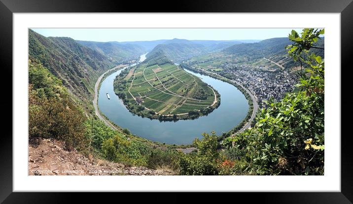 View over the bend of the river Moselle in Germany Framed Mounted Print by Lensw0rld 
