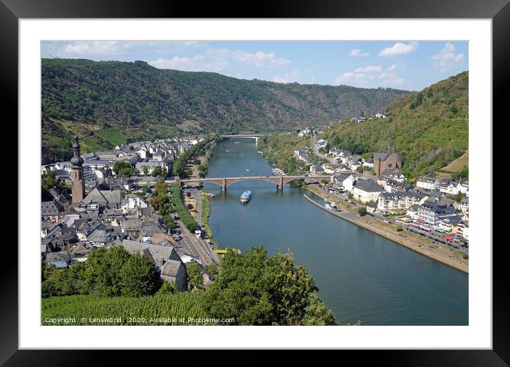 View over the city of Cochem in the Moselle region Framed Mounted Print by Lensw0rld 