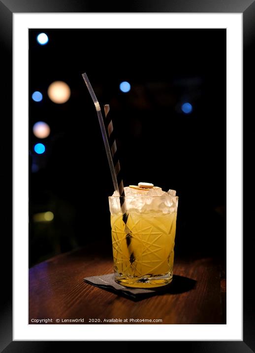 Cocktail and bokeh lights Framed Mounted Print by Lensw0rld 