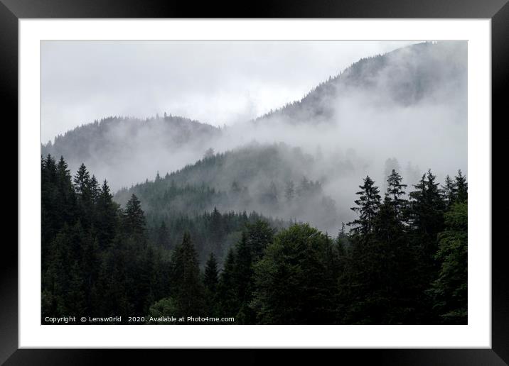Morning fog in the European Alps Framed Mounted Print by Lensw0rld 