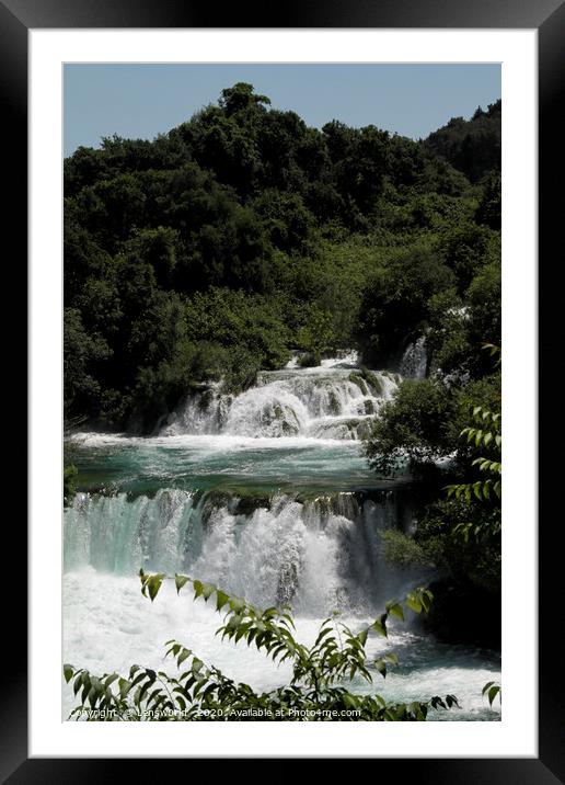 Waterfalls in Krka national park Framed Mounted Print by Lensw0rld 